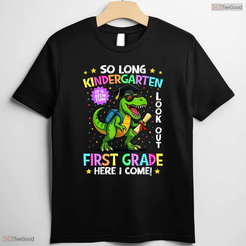 Cute So Long Kindergarten Graduation Class 2026 Dinosaur Kids Boy Celebration Shirt