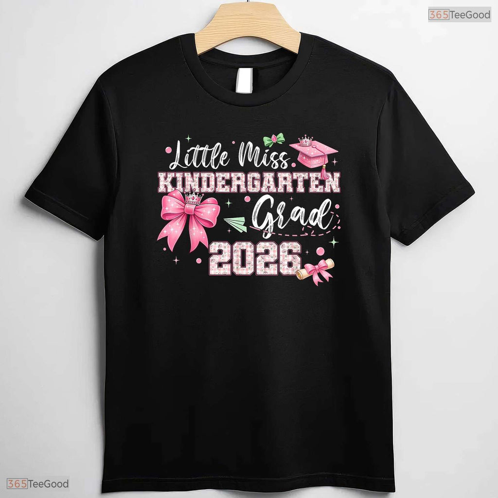 Adorable Little Miss Kindergarten Grad 2026 Girls Kids Graduation Ceremony T-Shirt