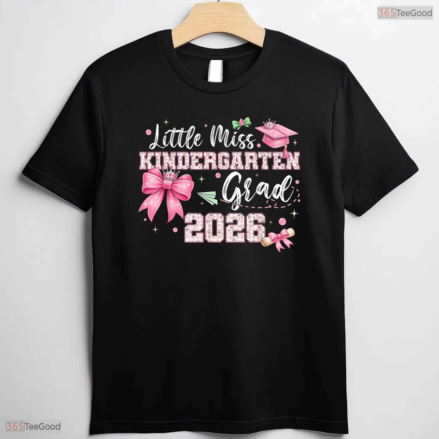 Adorable Little Miss Kindergarten Grad 2026 Girls Kids Graduation Ceremony T-Shirt