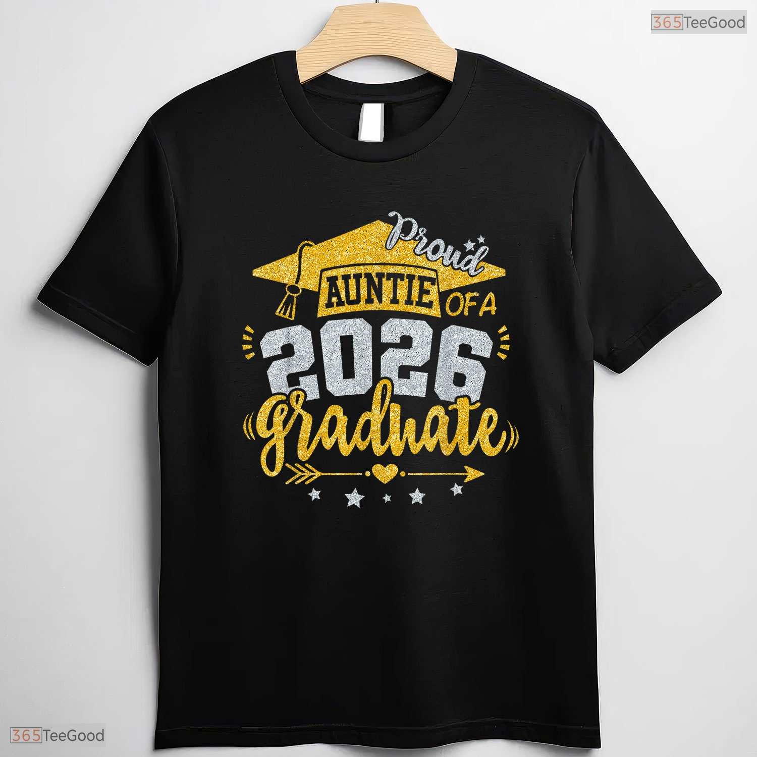 Proud Auntie Of A Class Of 2026 Graduate High School Senior Family Party Shirt