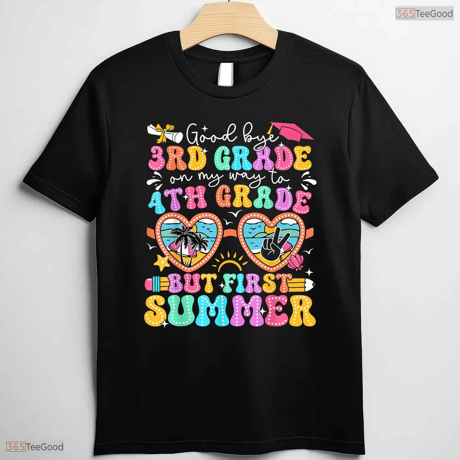 Goodbye 3rd Grade Hello 4th Grade But First Summer Vacation Graduation T-Shirt