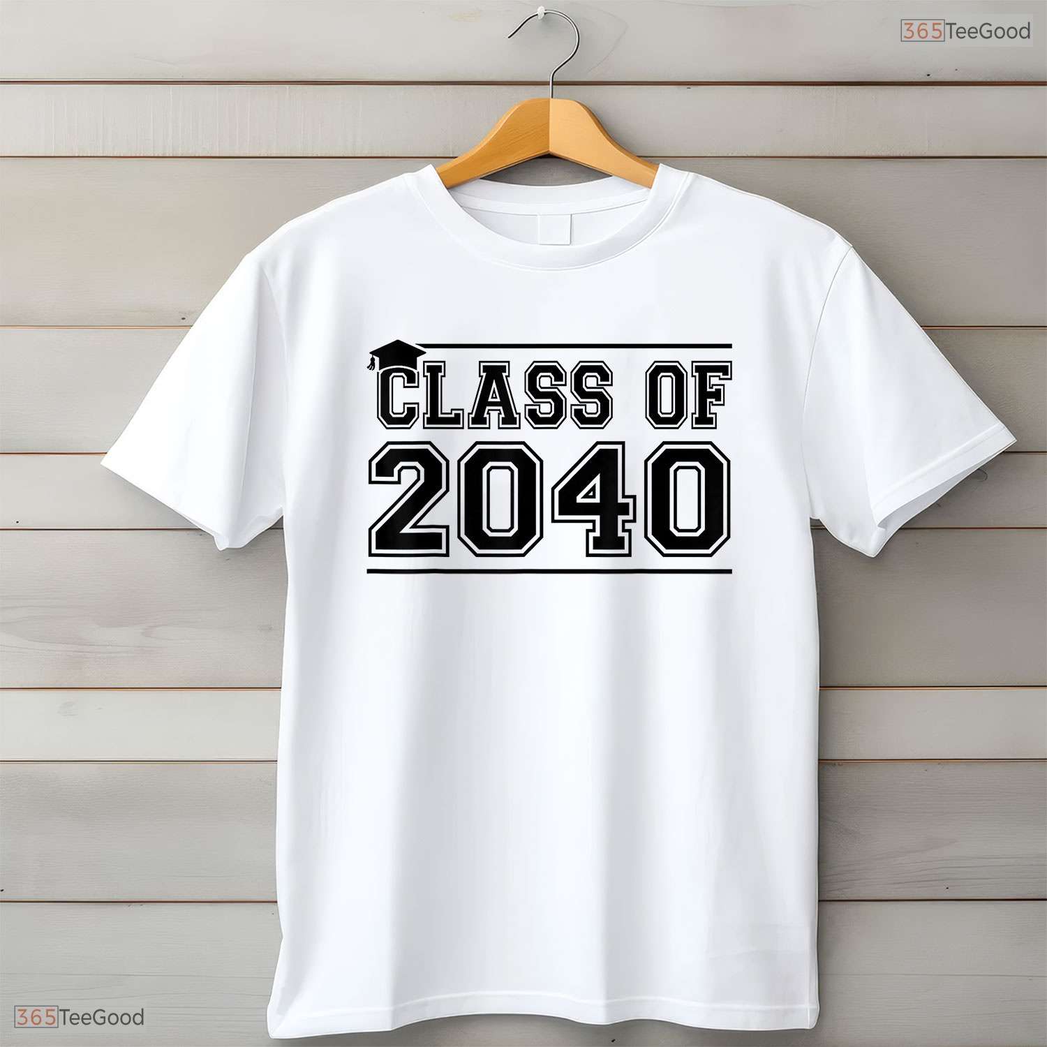 Class Of 2040 Grow With Me Handprints On Back K To 12th Grade Keepsake T-Shirt