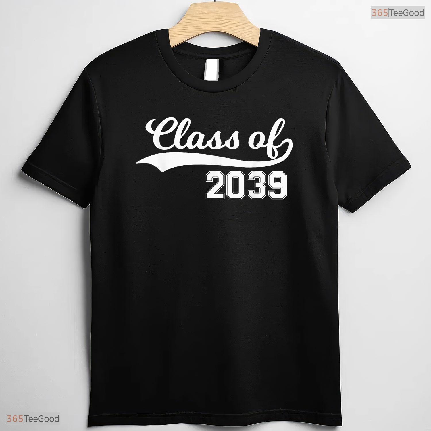 Class Of 2039 Grow With Me First Day Of School Milestone Youth Graduation Shirt