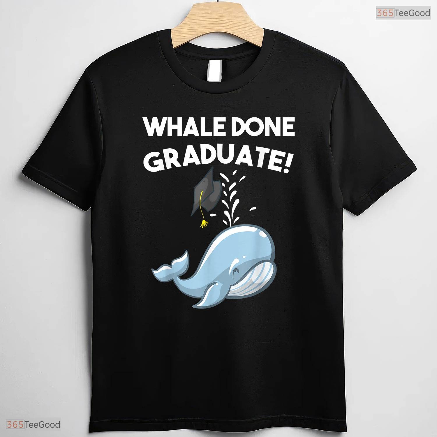Funny Whale Done Cute Animal Pun Youth Graduation Moving Up Ceremony Kids T-Shirt