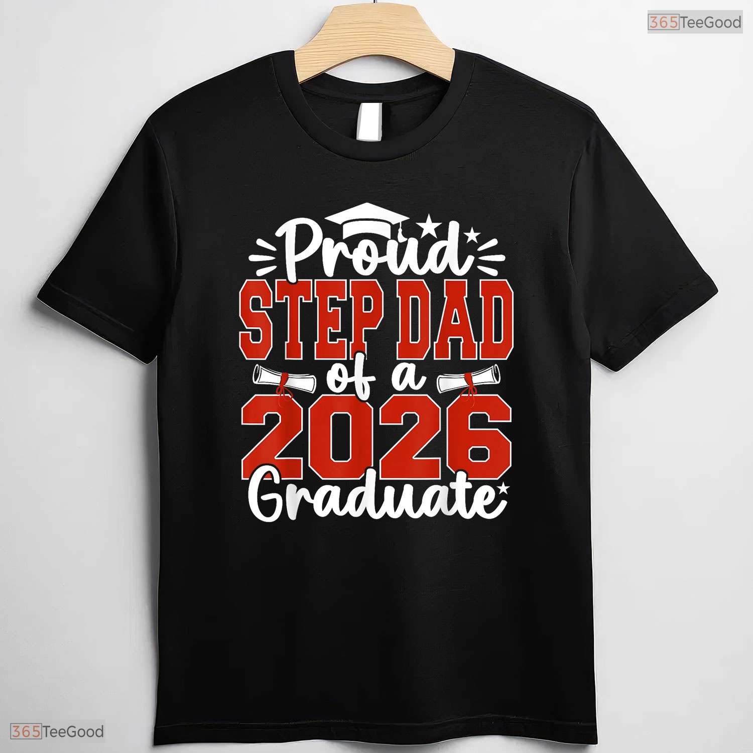 Proud Step Dad Of A Class Of 2026 Graduate High School Senior Commemorative Shirt