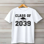 Class Of 2039 Grow With Me Graduation Handprint On Back Memory Keepsake Shirt