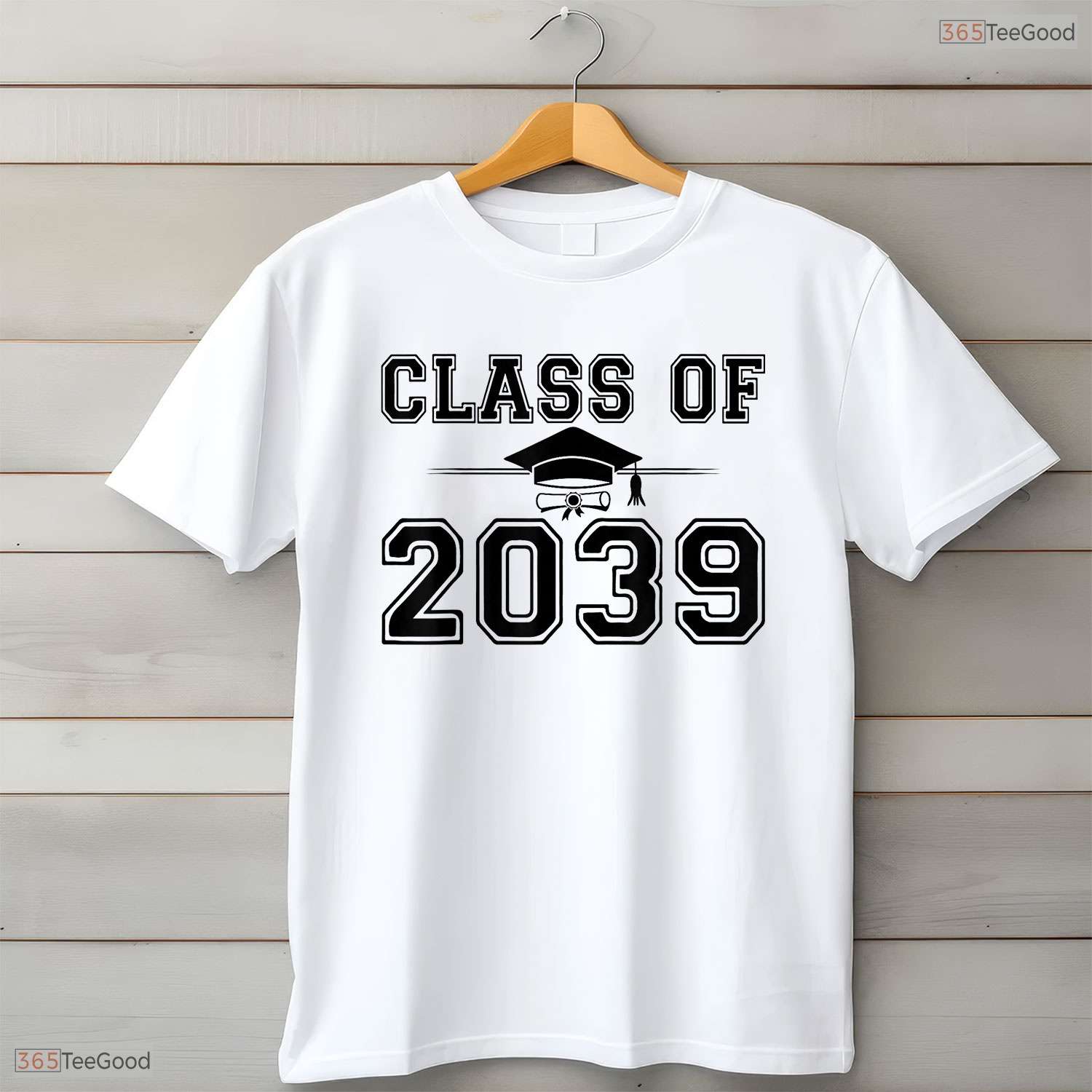 Class Of 2039 Grow With Me Graduation Handprint On Back Memory Keepsake Shirt