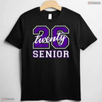 Senior Class Of 2026 Graduation Purple Letters On Back High School Party Shirt