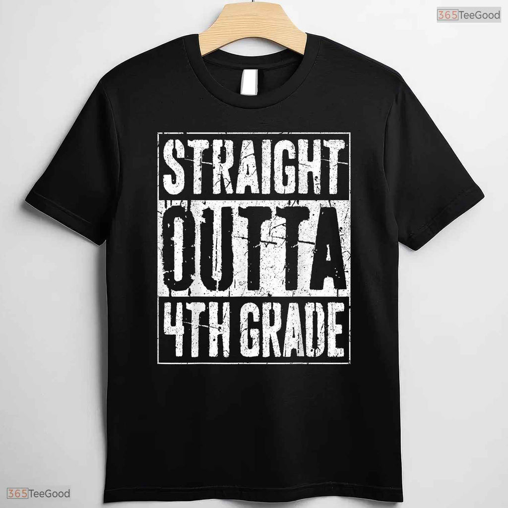 Straight Out Of 4th Grade Fourth Grade Graduation Youth Moving Up T-Shirt