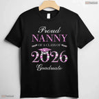 Proud Nanny Of A Class Of 2026 Graduate High School Commemorative T-Shirt