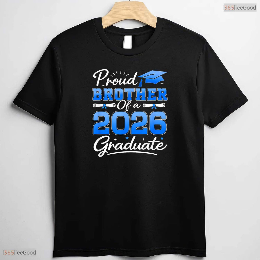 Awesome Proud Brother Of A 2026 Graduate High School Family Party T-Shirt