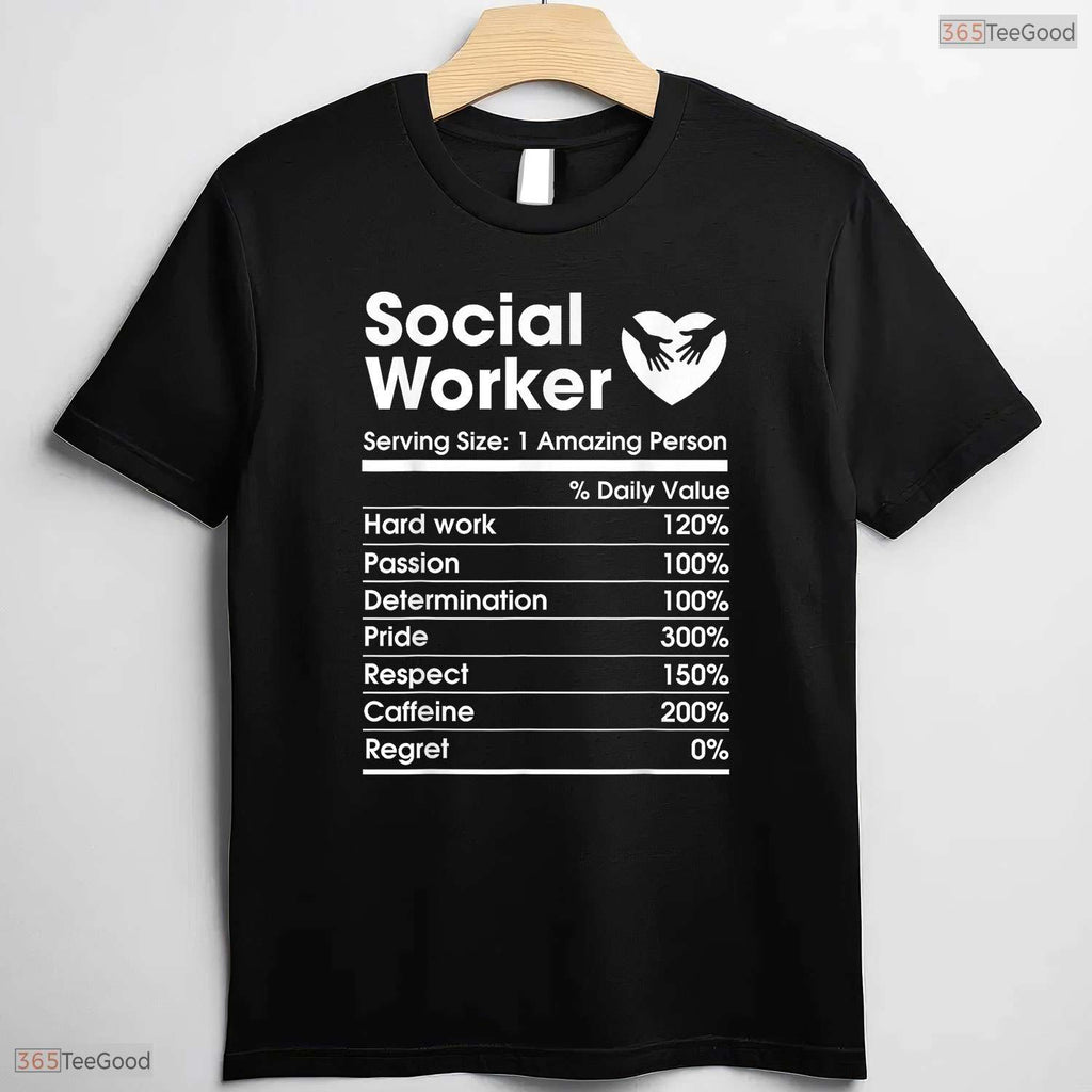 Social Worker Nutrition Facts Funny MSW Degree College Graduation T-Shirt