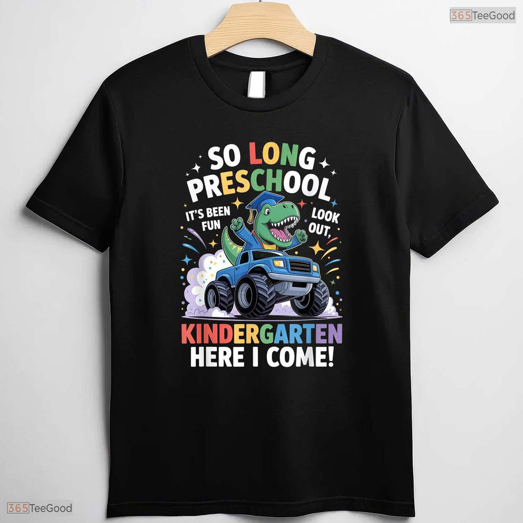 Funny So Long Preschool Graduation Class 2025 Dinosaur Kids Boys Celebration T-Shirt