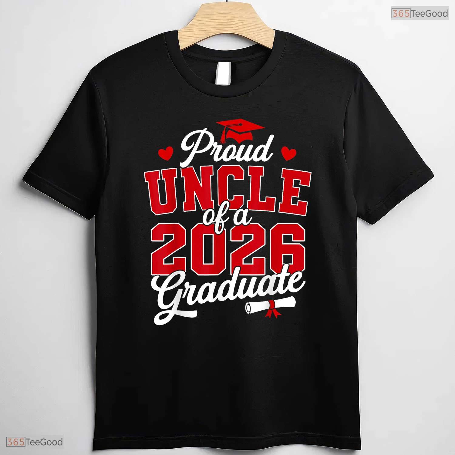 Proud Uncle Of A Class Of 2026 Graduate High School Senior Celebration T-Shirt