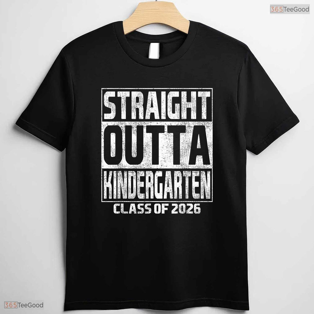 Straight Out Of Kindergarten Graduation Class Of 2026 Moving Up Youth Kids Shirt