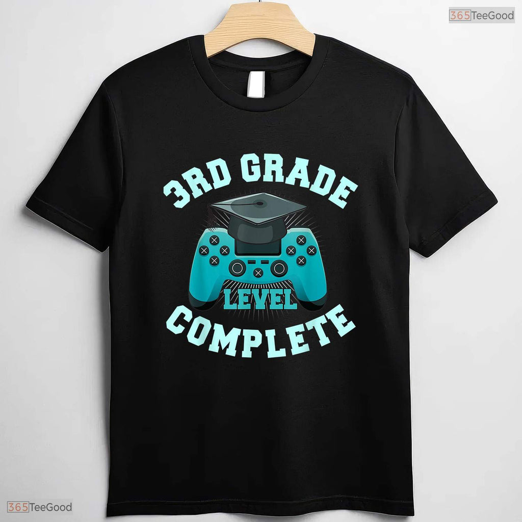 3rd Grade Level Complete Funny Video Gamer Boys Elementary Graduation T-Shirt