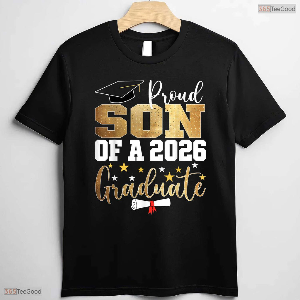 Proud Son Of A 2026 Graduate Matching Family University Commencement Ceremony T-Shirt
