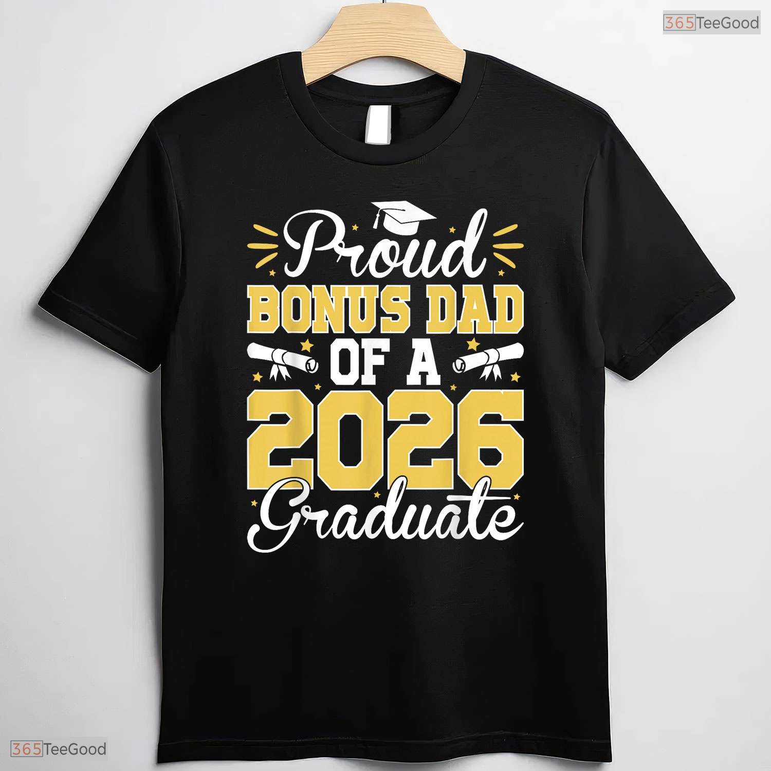 Supportive Proud Bonus Dad Of A 2026 Graduate Senior Stepdad Graduation Day T-Shirt