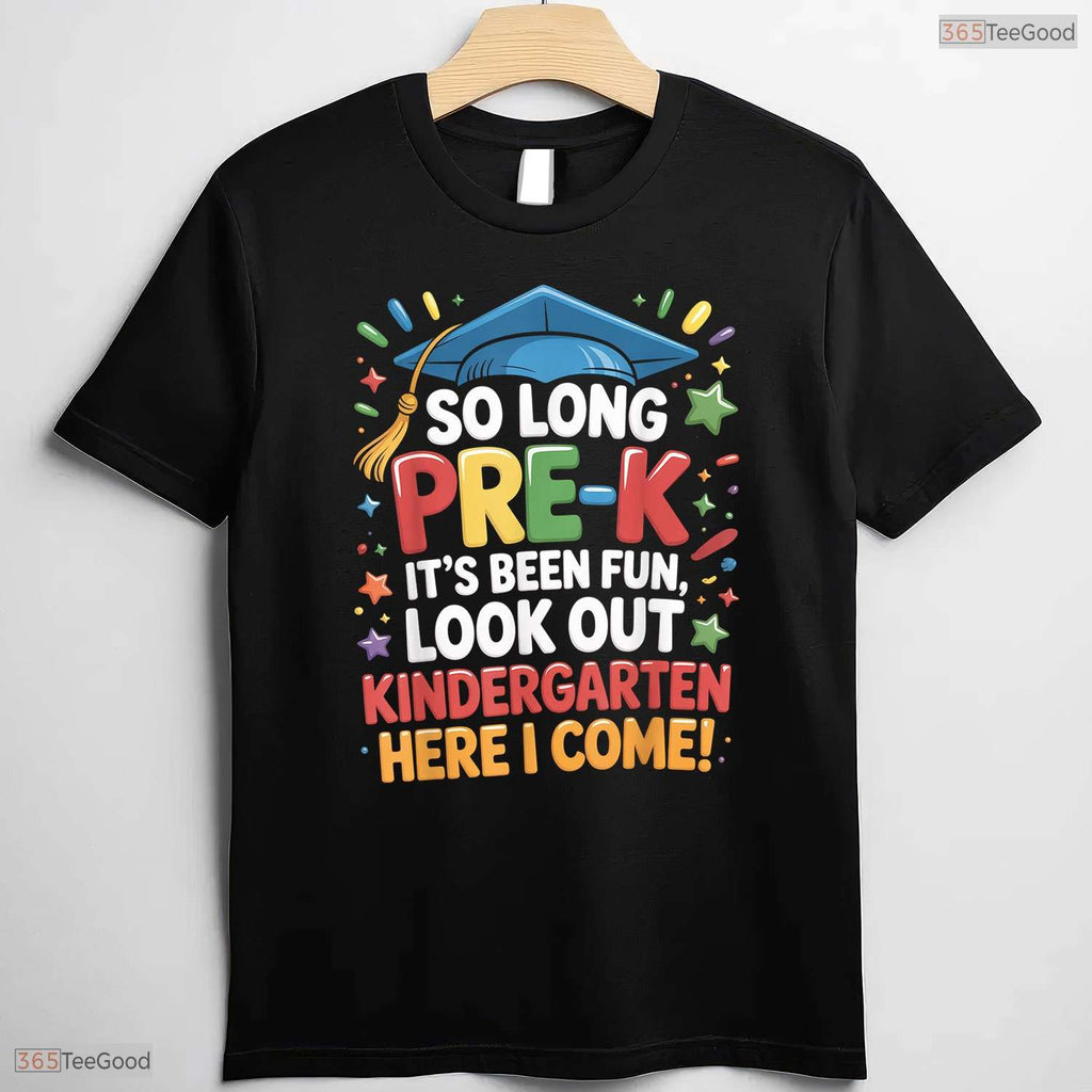 Fun So Long Pre-K Preschool Grad Kindergarten Here I Come Kids Boy T-Shirt