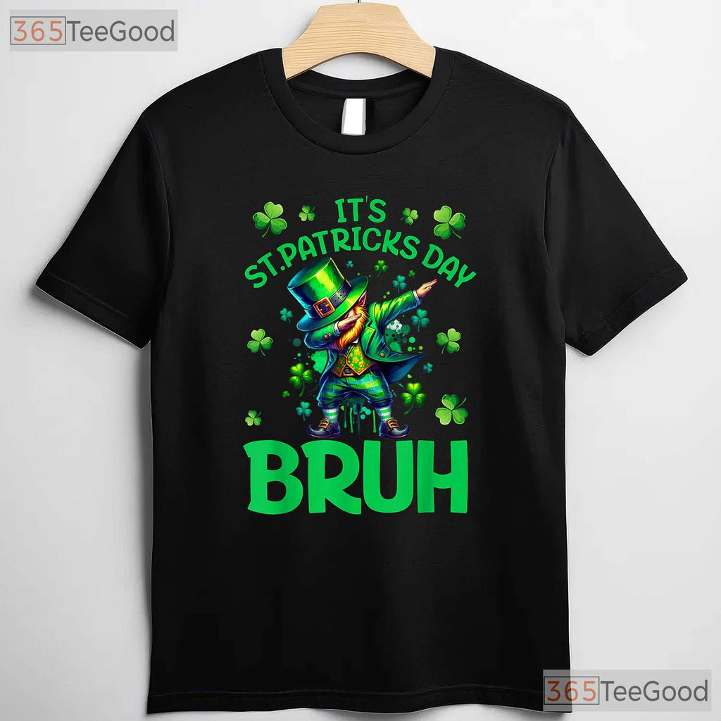 Bruh Leprechaun Hat St Patricks Day T-Shirt Funny Boys Kids School Tee