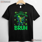 Bruh Leprechaun Hat St Patricks Day T-Shirt Funny Boys Kids School Tee