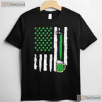 American Flag Saint Paddys St Patricks Day T-Shirt Patriotic Dad Tee