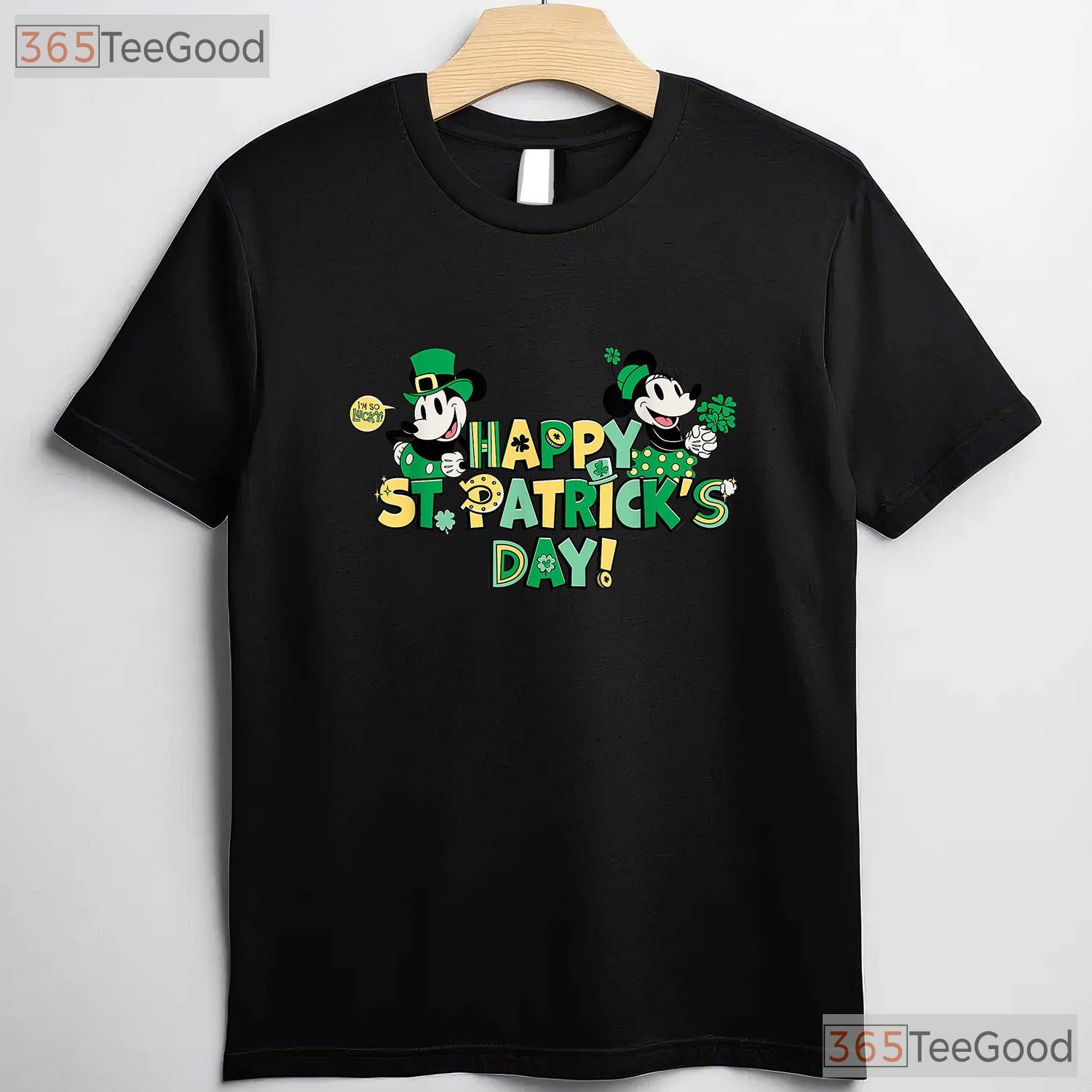 Vintage Disney Mickey - Minnie St Patricks Day T-Shirt Retro Couple Tee