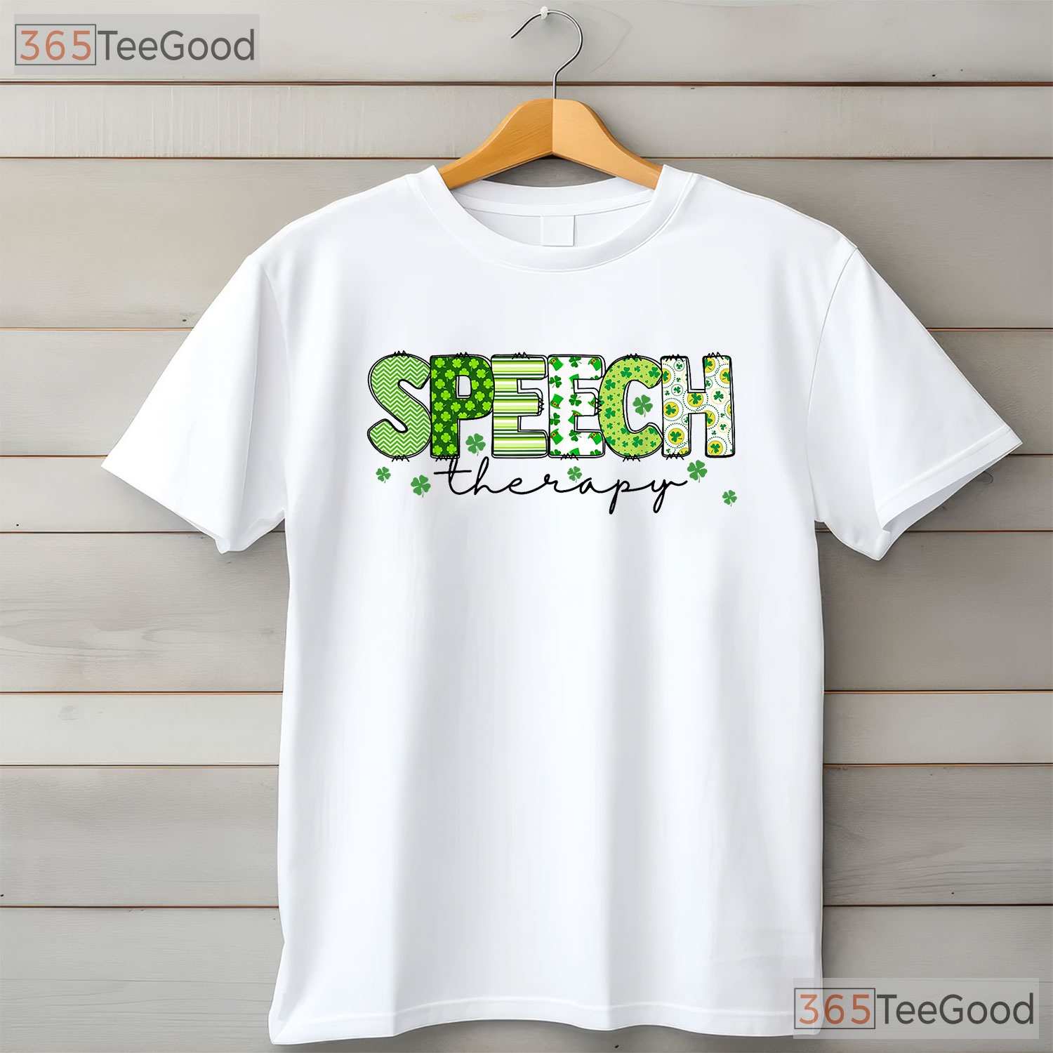 Groovy Speech Therapy SLP Shamrock St Patricks Day T-Shirt Teacher Tee