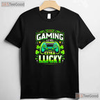 Gamer St Patricks Day T-Shirt Video Game Controller Boys Kids Funny Tee