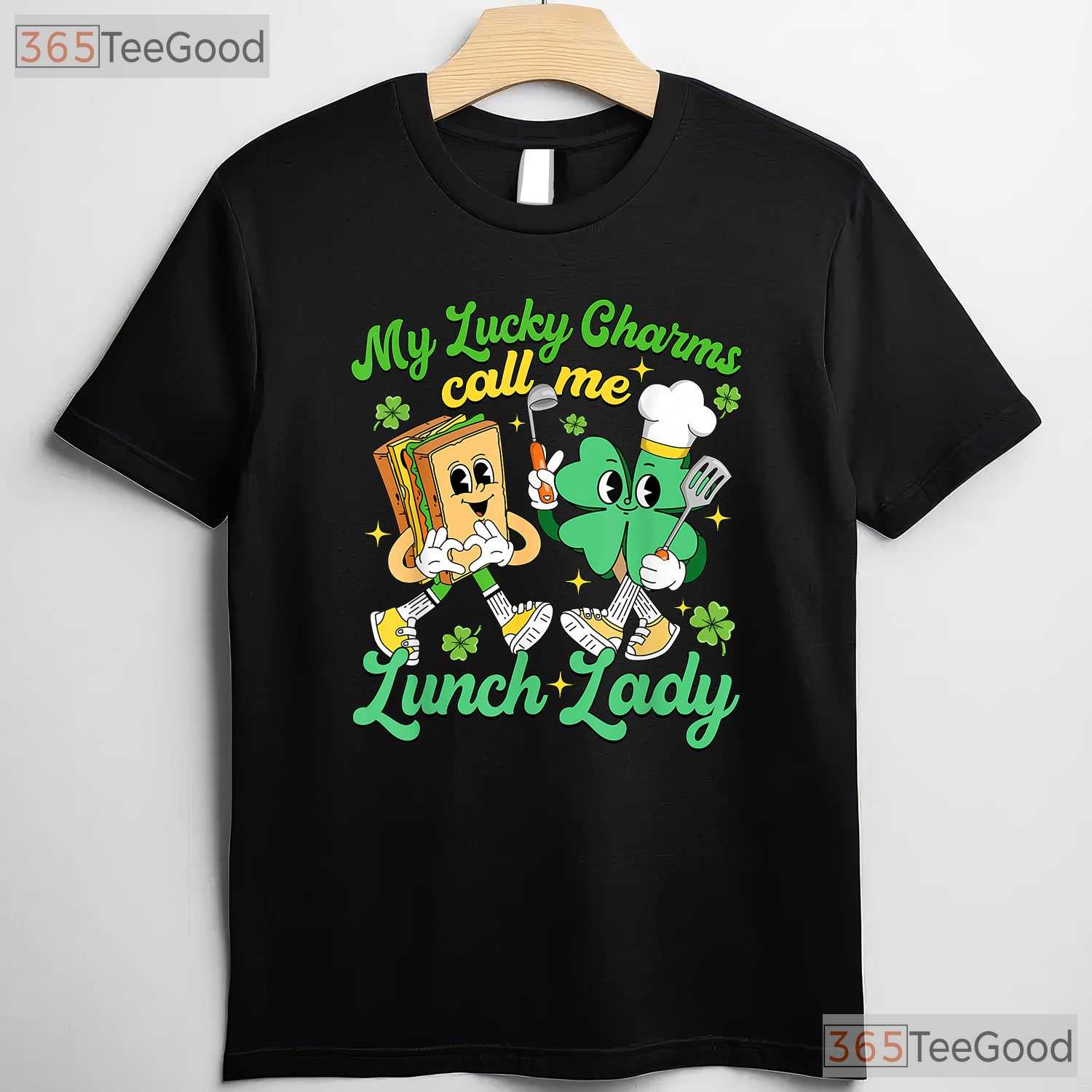 My Lucky Charms Call Me Lunch Lady St Patricks Day T-Shirt School Tee