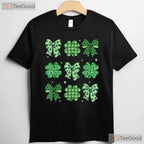 Coquette Bow Shamrock St Patricks Day T-Shirt Cute Ribbon Irish Girl