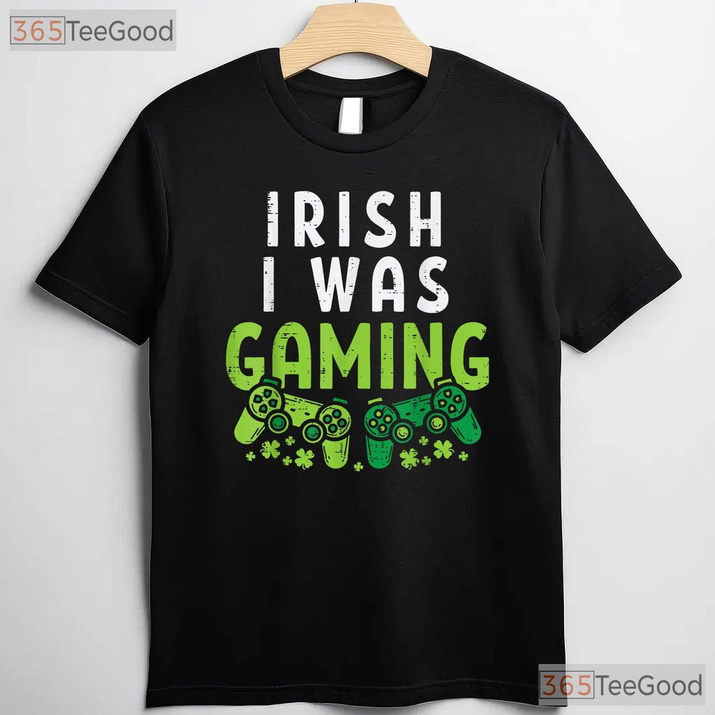 Irish I Was Gaming Funny St Patricks Day T-Shirt Video Game Controller Boys