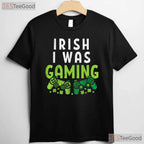 Irish I Was Gaming Funny St Patricks Day T-Shirt Video Game Controller Boys
