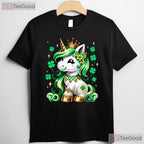 Cute Unicorn Shamrock St Patricks Day T-Shirt Magical Lepricorn Girls Kids