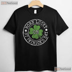 Born Lucky On St Patricks Day T-Shirt Birthday Irish Clover Gift Party Tee