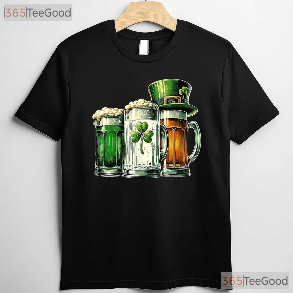 Irish Beer Ireland Flag St Patricks Day T-Shirt Vintage Distressed Pub Tee