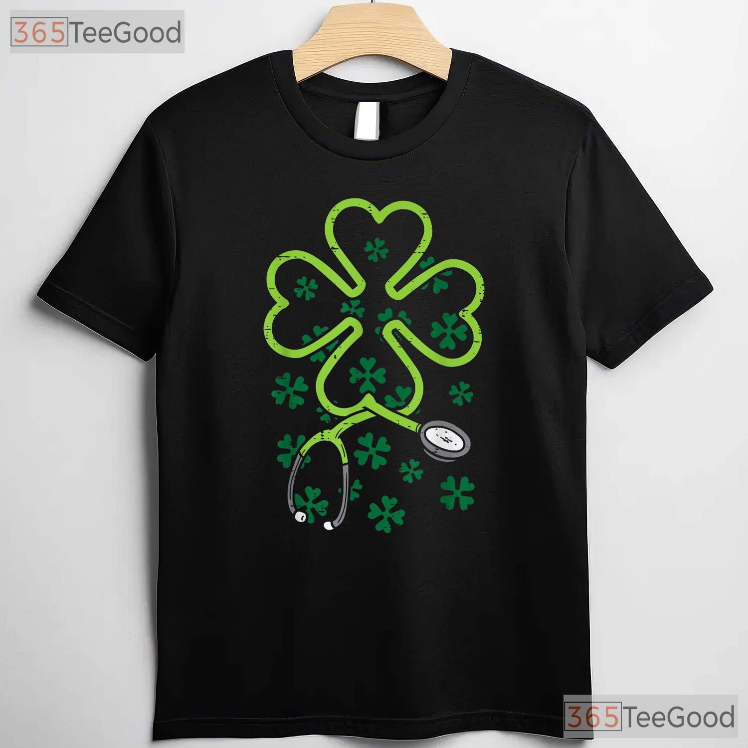 Shamrock Stethoscope Scrub Nurse St Patricks Day T-Shirt RN Medical Crew