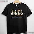 Funny Just A Lucky Goose St Patricks Day T-Shirt Cute Duck Farm Animal Tee