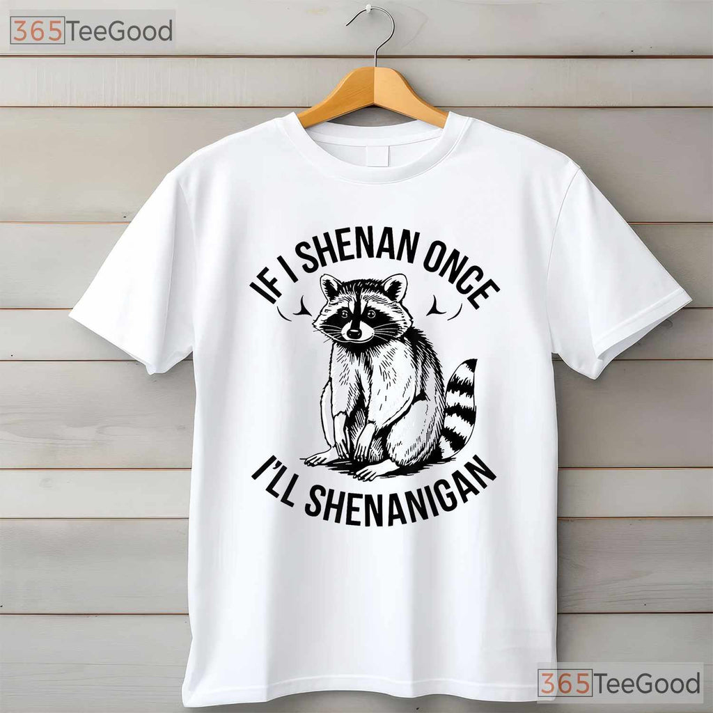 Raccoon If I Shenan Once St Patricks Day T-Shirt Funny Trash Panda Gift