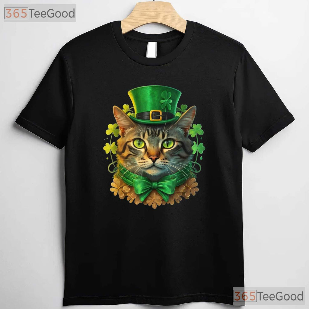 Funny Cat St Patricks Day T-Shirt Cute Kitten Irish Pet Lover Men Women