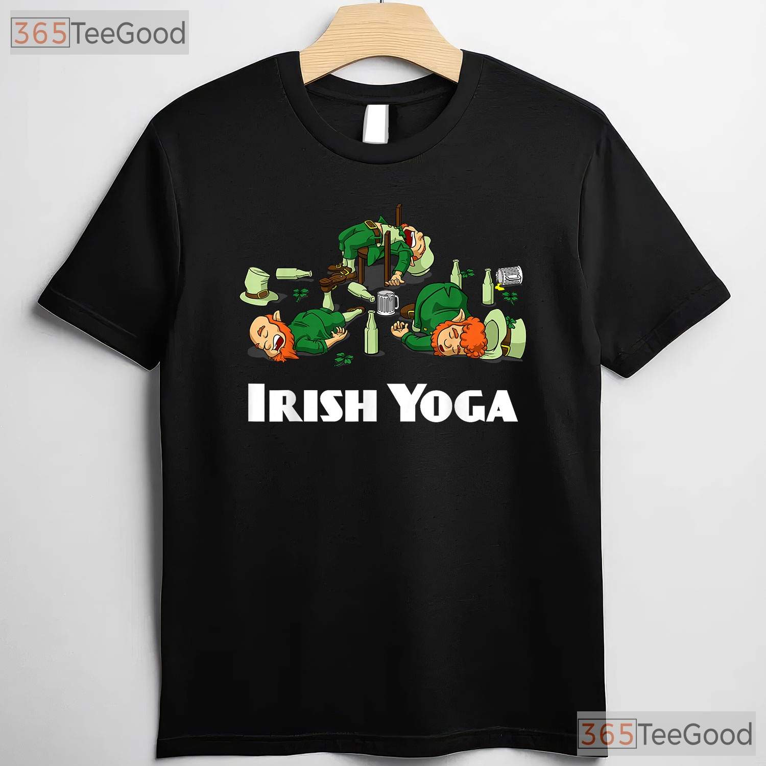 Irish Yoga Funny St Patricks Day T-Shirt Drinking Drunk Leprechaun Gift