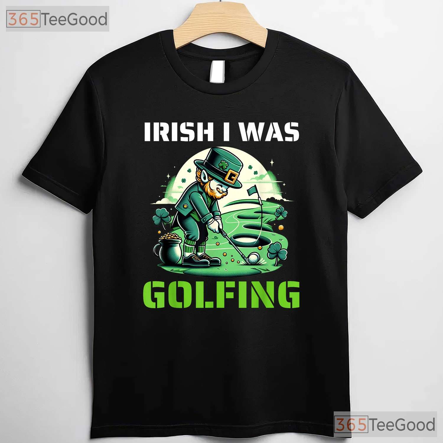 Irish I Was Golfing Funny St Patricks Day T-Shirt Golfer Leprechaun Gift