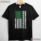 American Flag Irish St Patricks Day T-Shirt Patriotic Shamrock Men Gift
