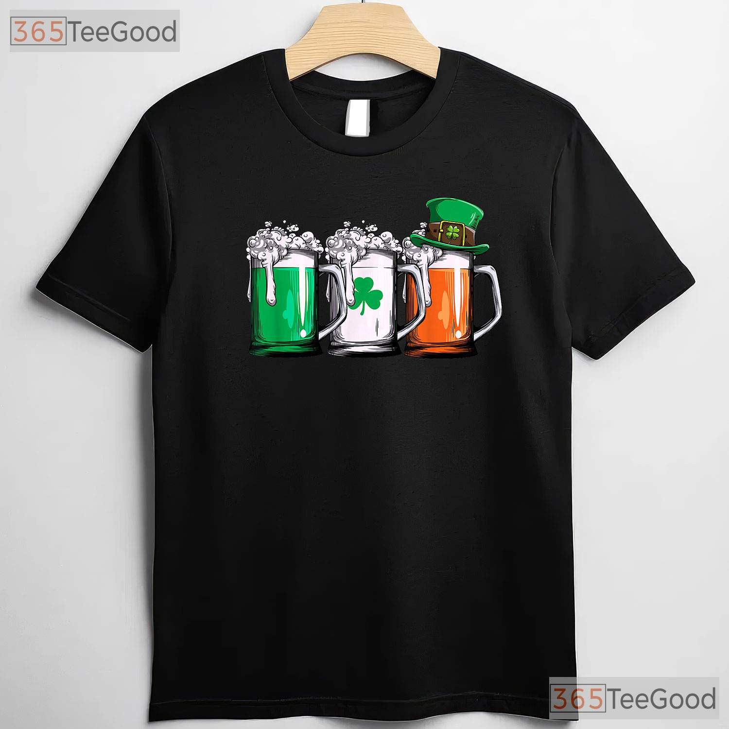 Irish Beer Ireland Flag St Patricks Day T-Shirt Vintage Pub Drinking Tee