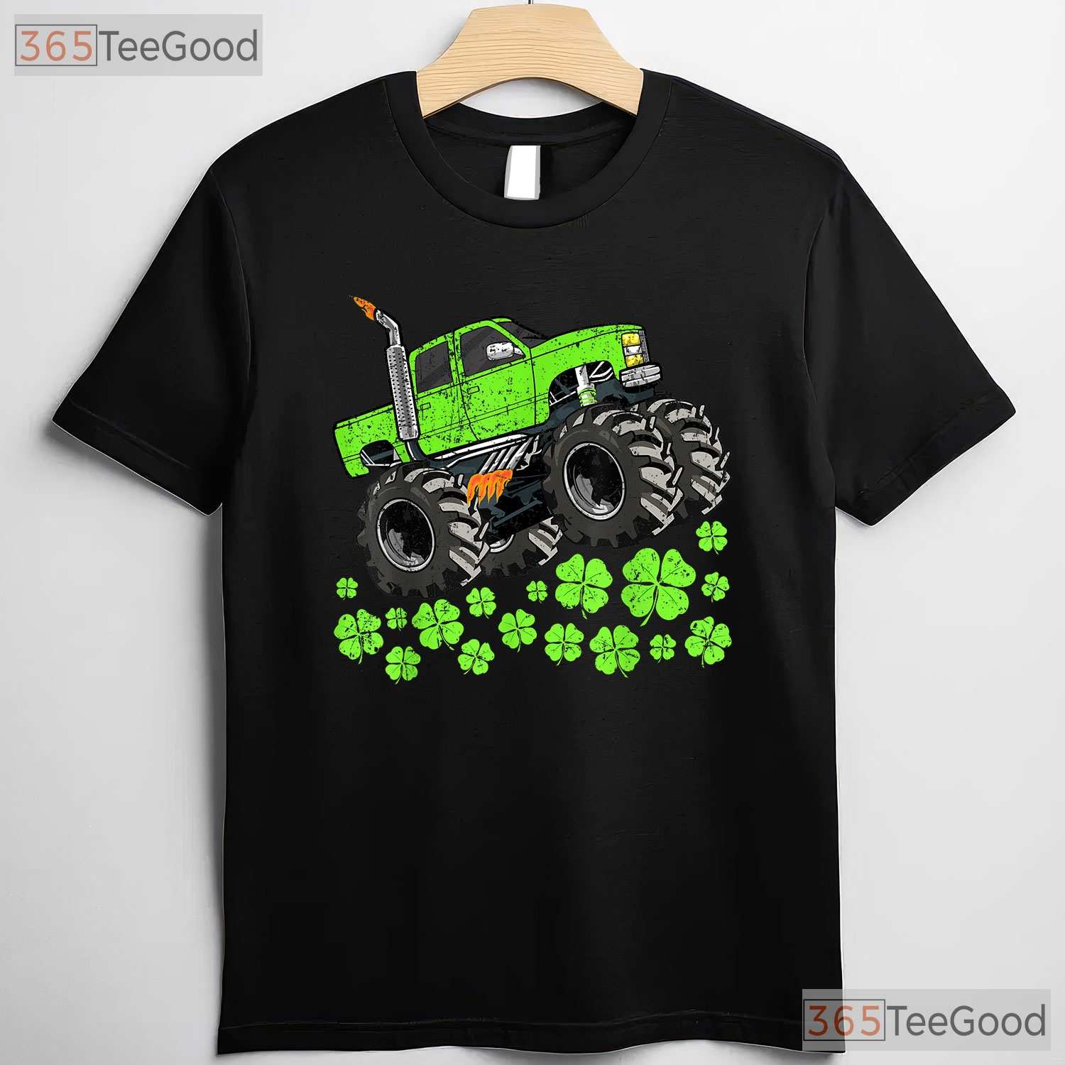 Toddler Monster Truck St Patricks Day T-Shirt Lucky Crusher Boys Kids Gift