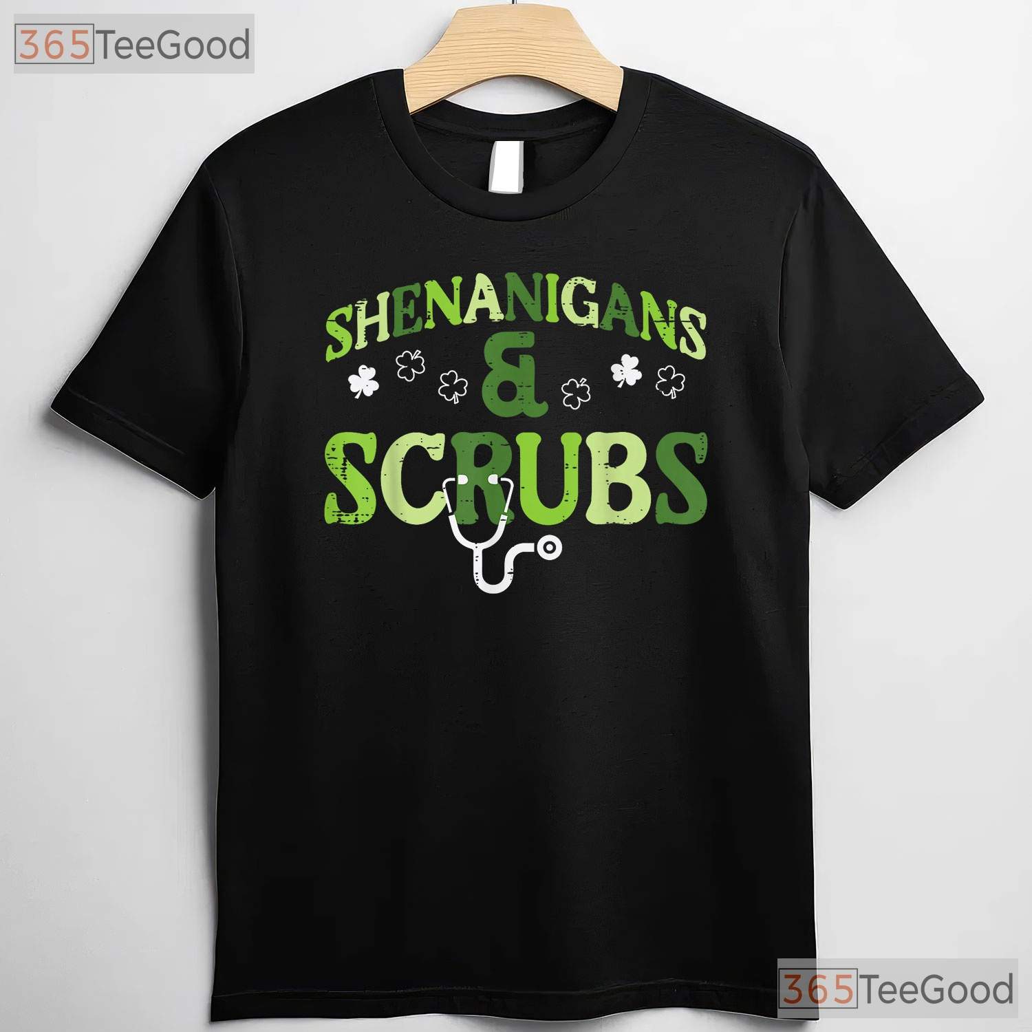 St Patricks Day Shenanigans Scrub T-Shirt Funny Nurse Medical Work Life Tee