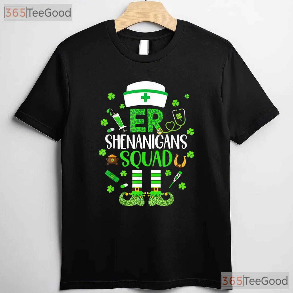 ER Nurse Shenanigans Squad St Patricks Day T-Shirt Emergency Room Crew Tee