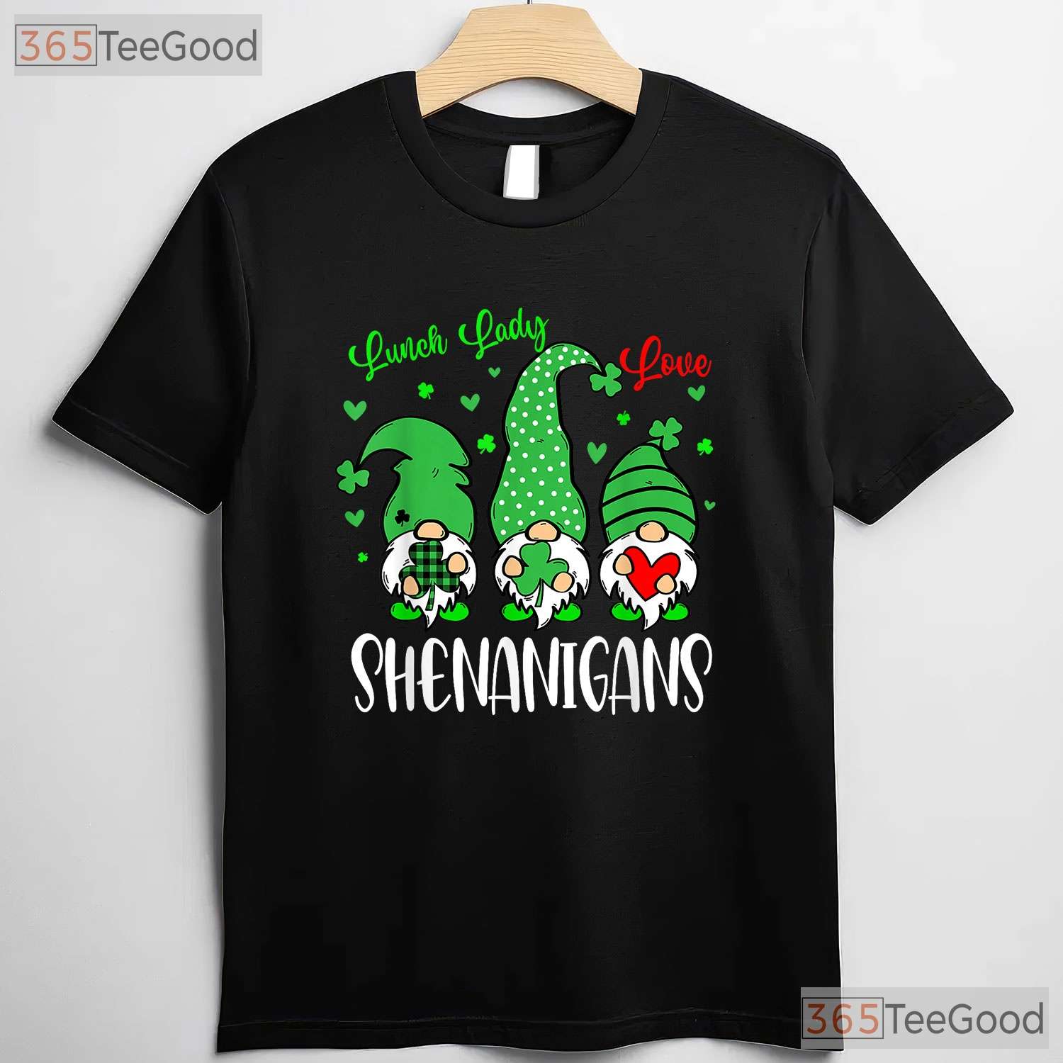 Lunch Ladies Love Shenanigans Gnome St Patricks Day T-Shirt Cafeteria Squad