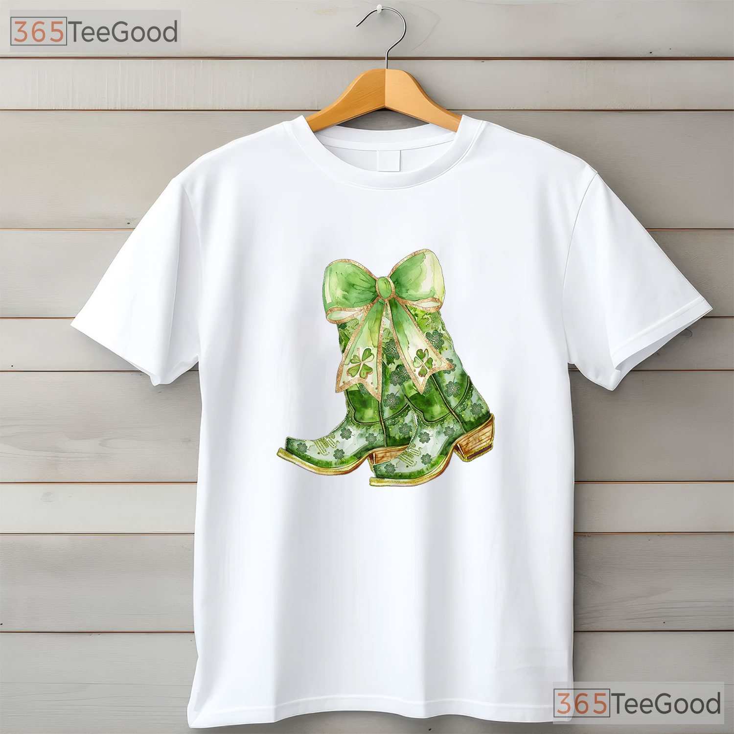 Coastal Cowgirl Boots St Patricks Day T-Shirt Western Pink Bow Aesthetic Tee
