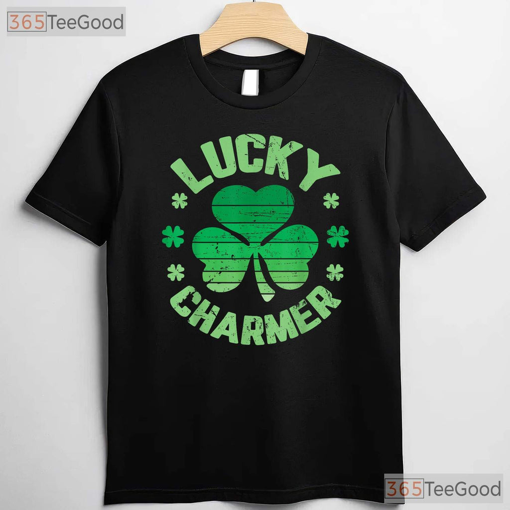 Lucky Charmer Funny St Patricks Day T-Shirt Cute Boys Girls Kids Youth Tee